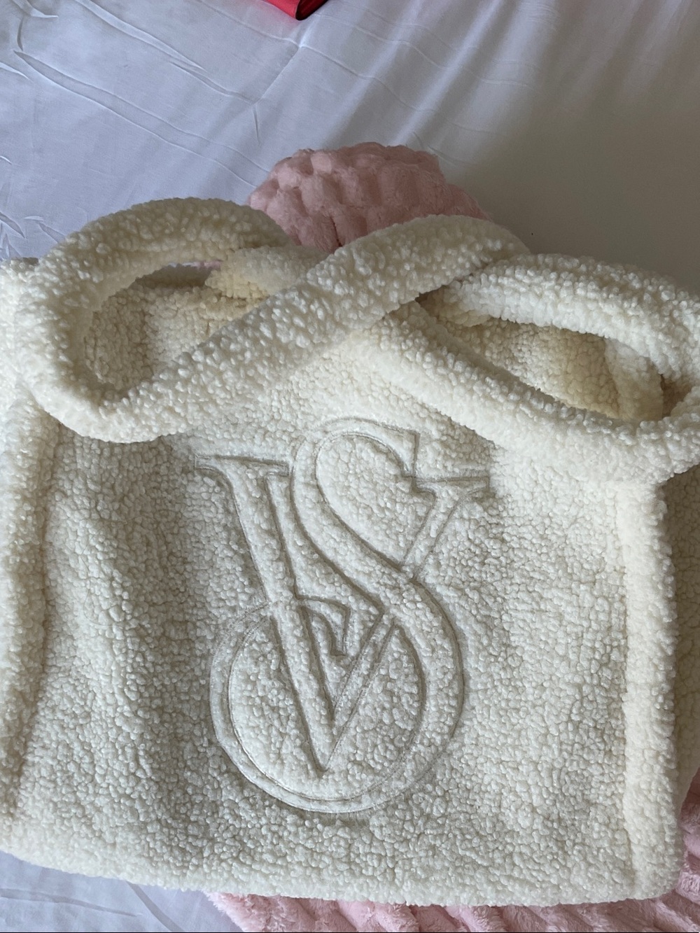 Victoria's Secret Cream Sherpa Tote
